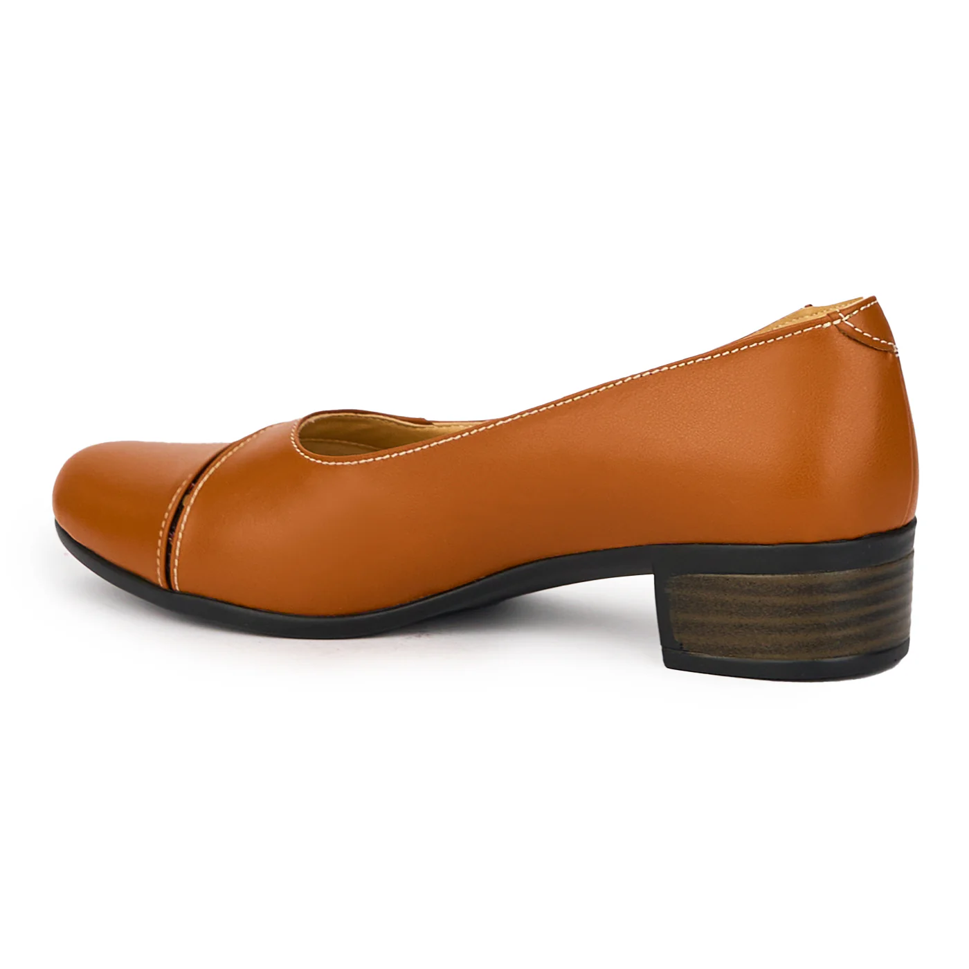 Pantofi dama din piele naturala maro cu toc mic 3.5 cm 15483 - Image 2