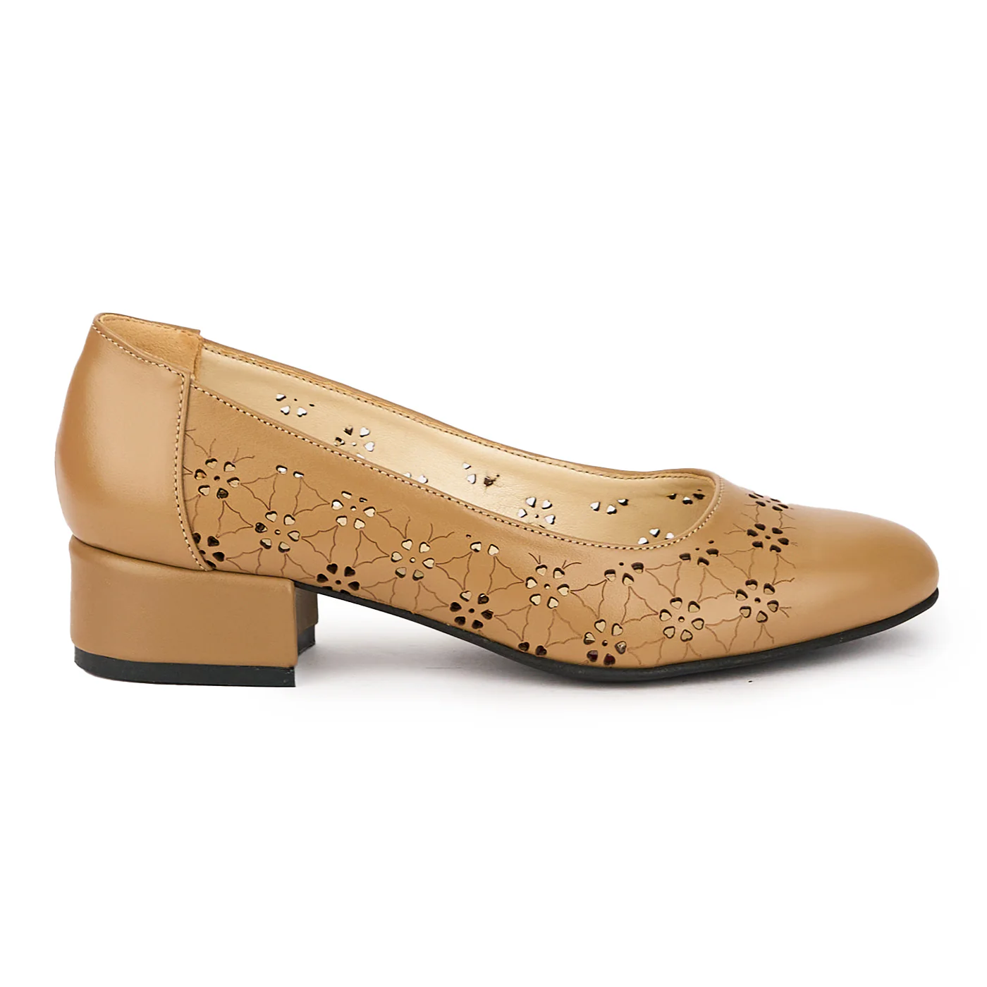 Pantofi dama din piele naturala maro cu toc mic 3.5 cm 15963