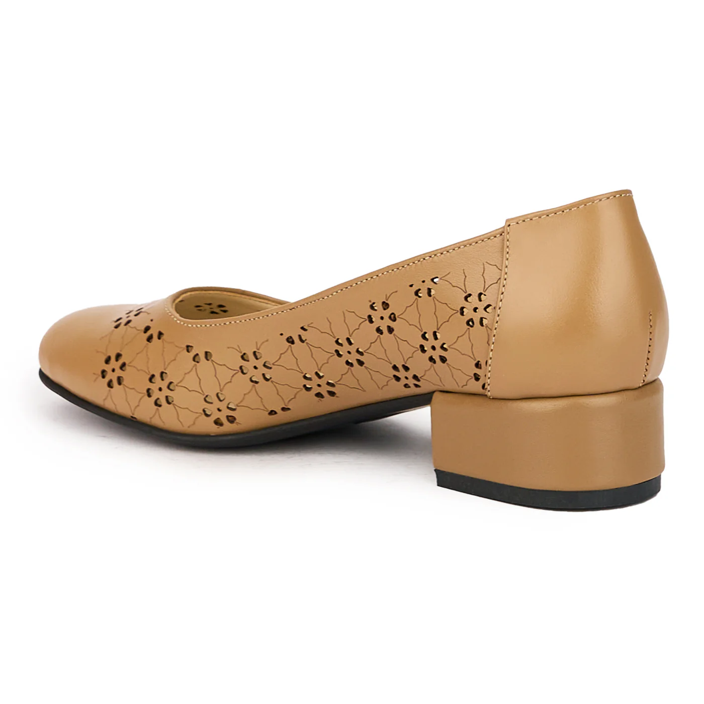 Pantofi dama din piele naturala maro cu toc mic 3.5 cm 15963 - Image 2