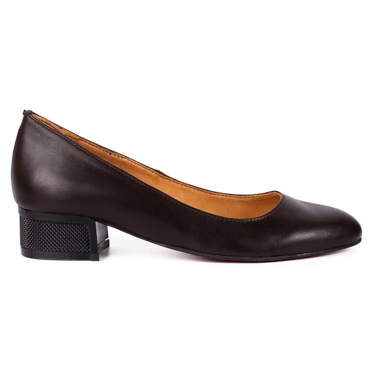 Pantofi dama din piele naturala maro cu toc mic 3 cm 15767