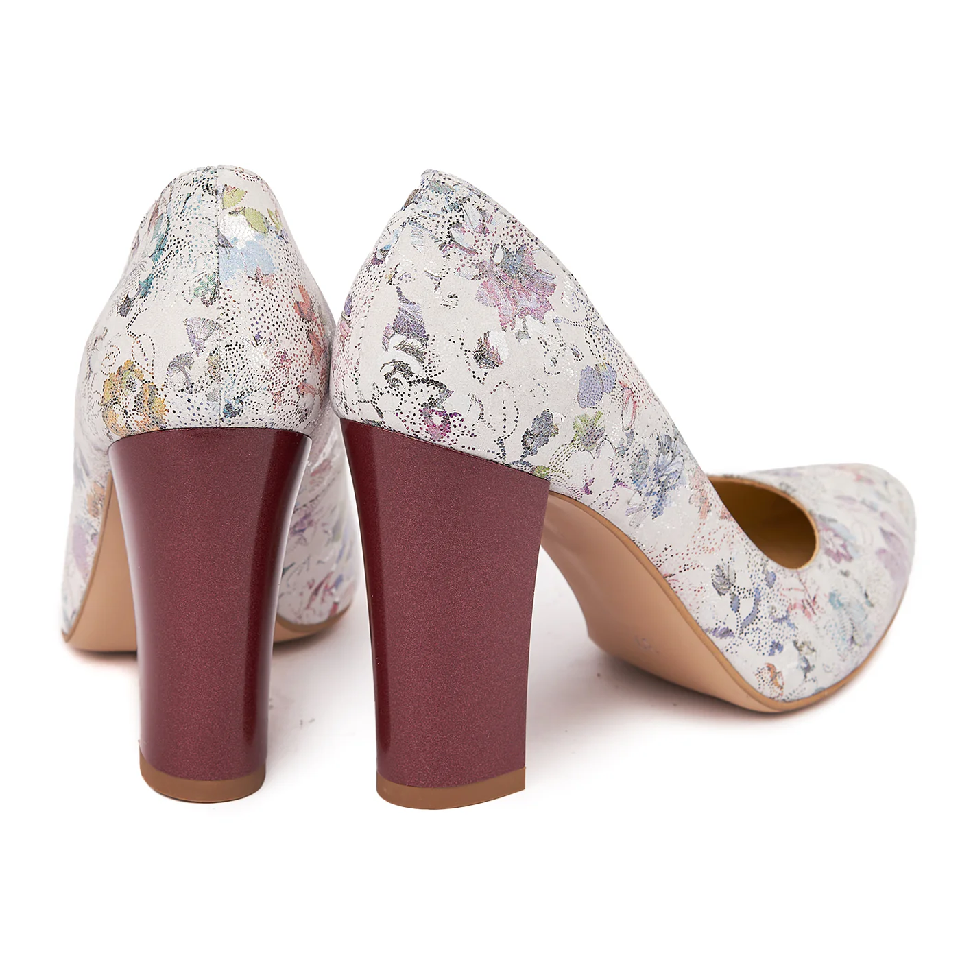 Pantofi dama din piele naturala model floral 4562 - Image 2