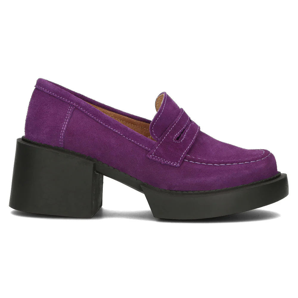 Pantofi dama din piele naturala mov 13481