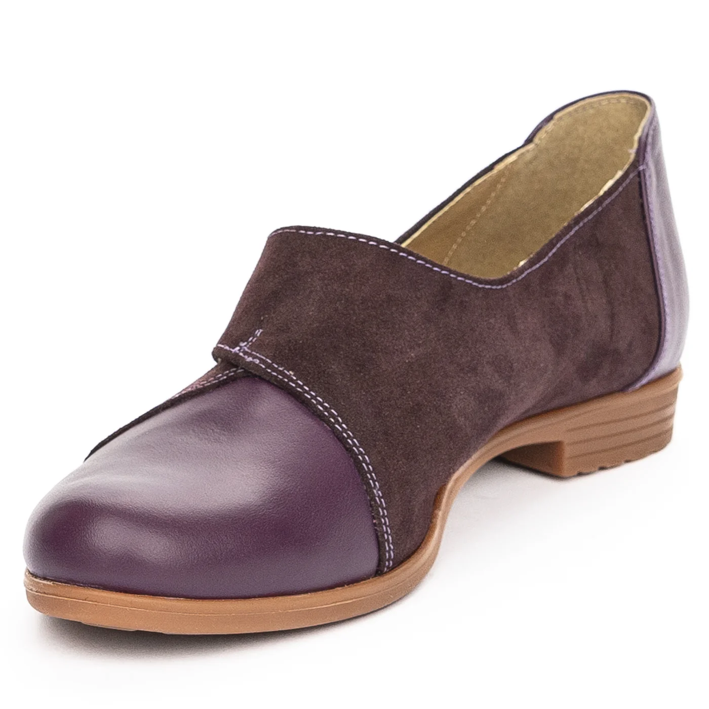 Pantofi dama din piele naturala mov 13946 - Image 3
