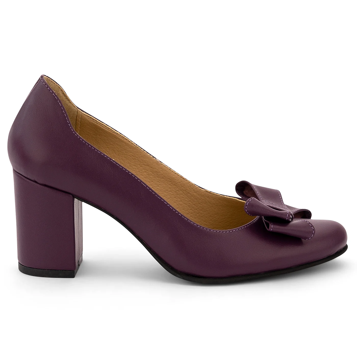 Pantofi dama din piele naturala mov 14101