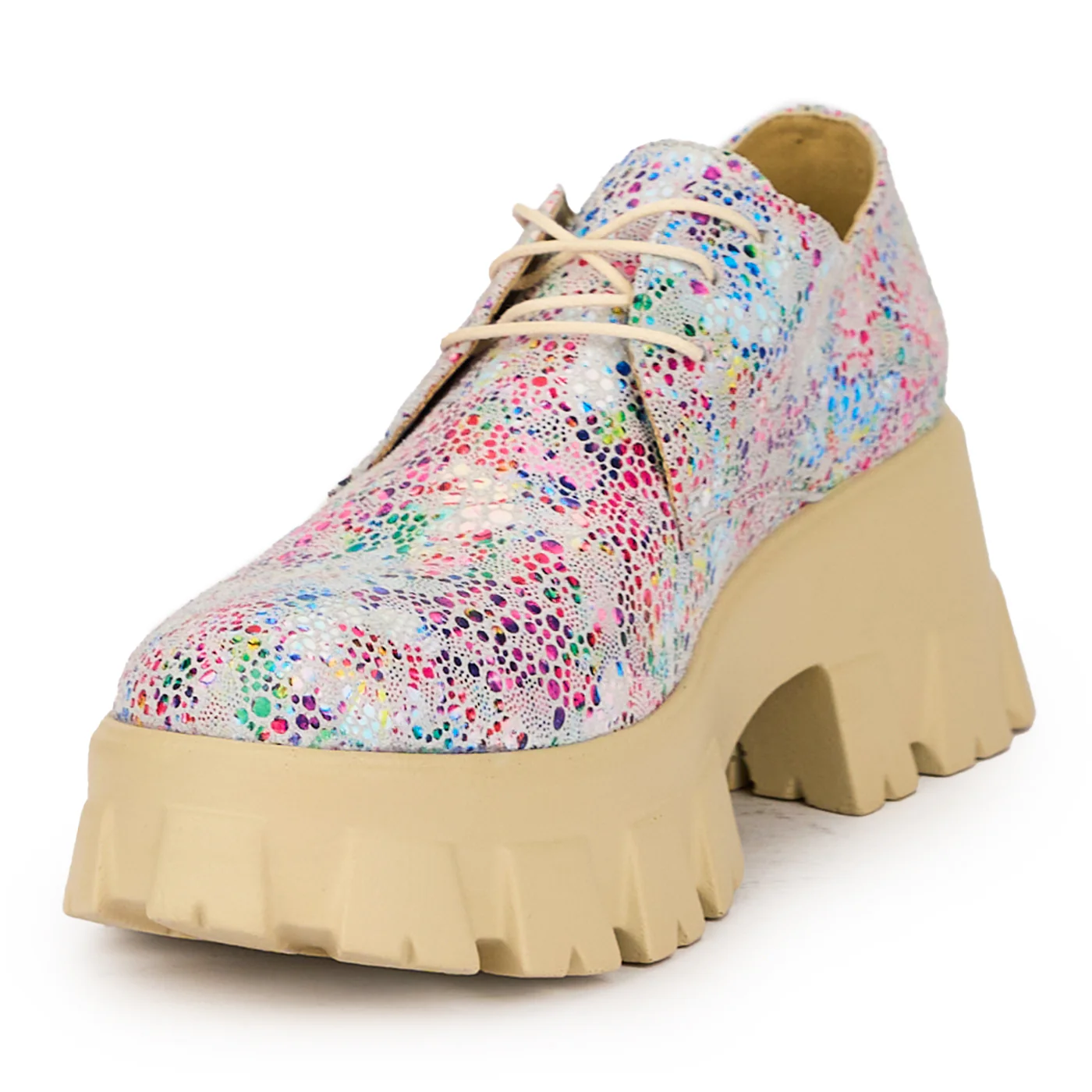 Pantofi dama din piele naturala multicolor 15999 - Image 3