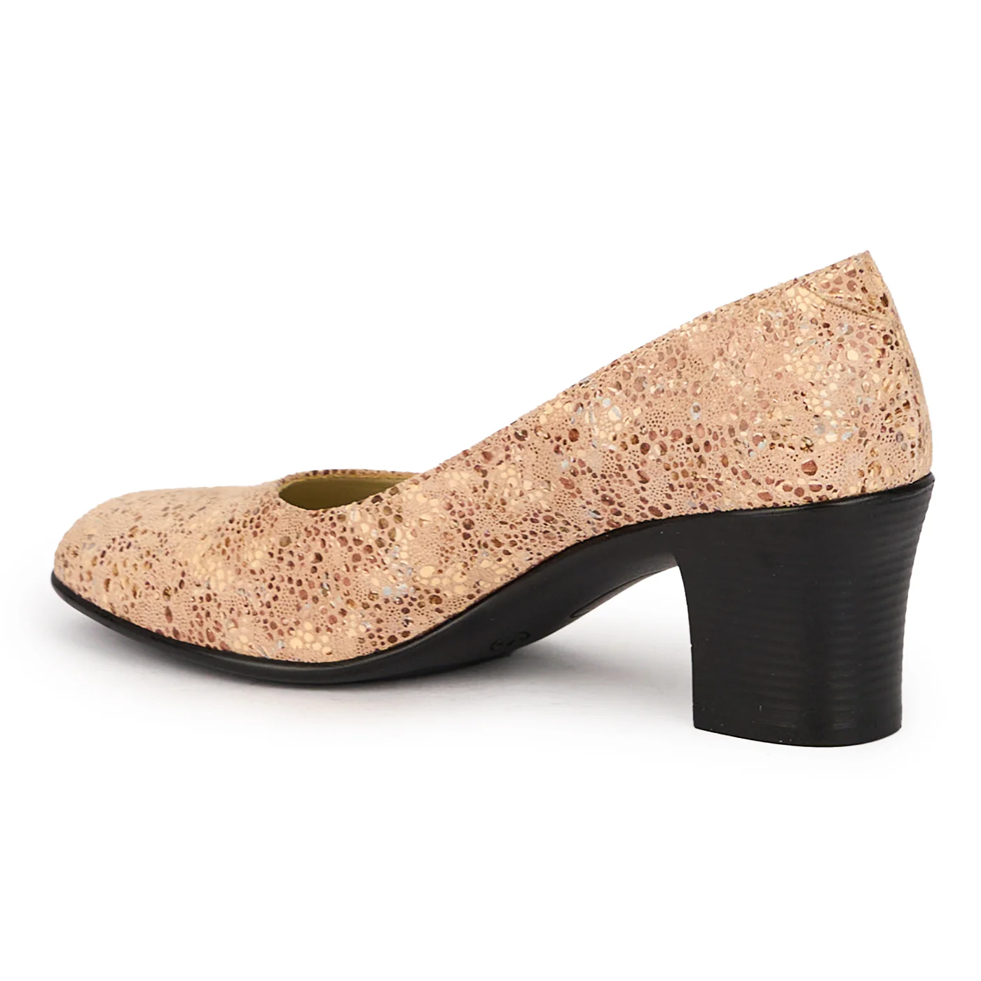 Pantofi dama din piele naturala multicolor cu toc gros 6 cm 16035 - Image 2