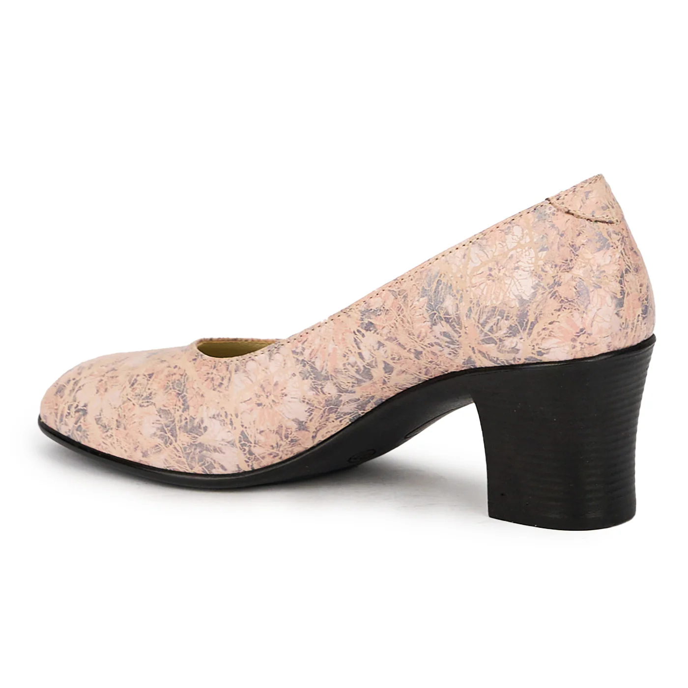 Pantofi dama din piele naturala multicolor cu toc gros 6 cm 16051 - Image 2
