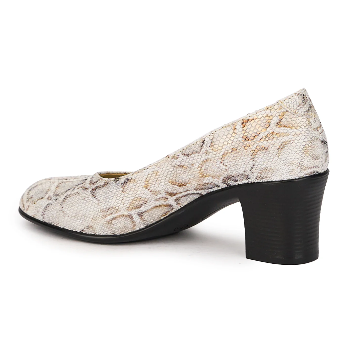 Pantofi dama din piele naturala multicolor cu toc gros 6 cm 16055 - Image 2