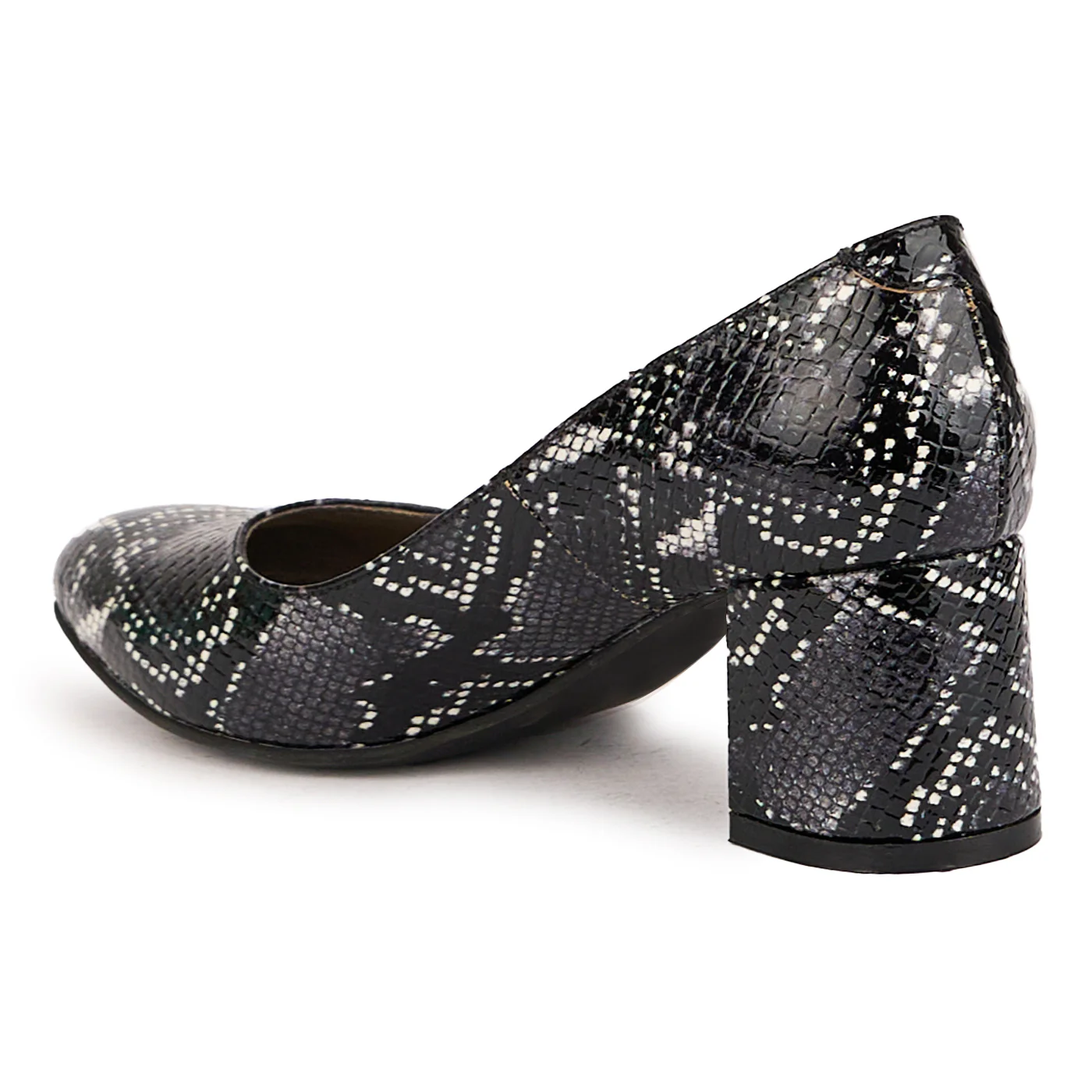 Pantofi dama din piele naturala multicolor cu toc gros 6 cm 16785 - Image 2