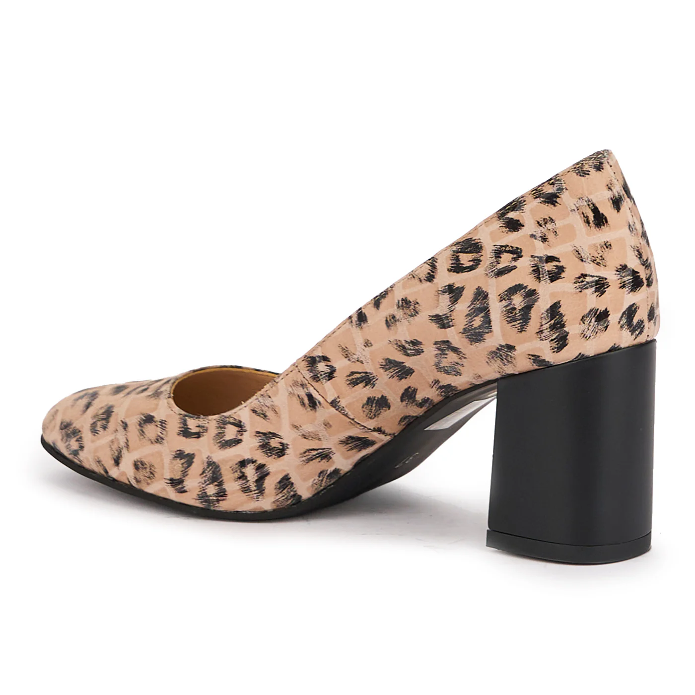 Pantofi dama din piele naturala multicolor cu toc gros 7 cm 16983 - Image 2