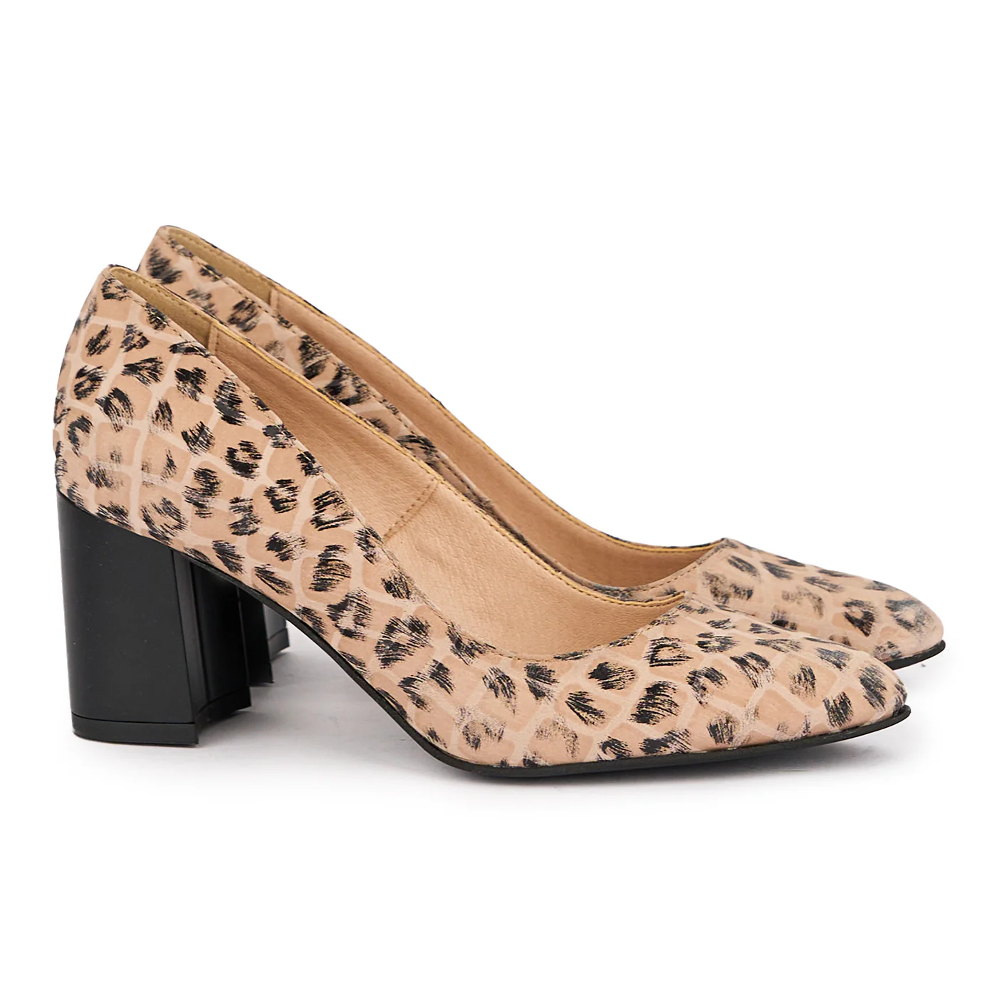 Pantofi dama din piele naturala multicolor cu toc gros 7 cm 16983 - Image 4