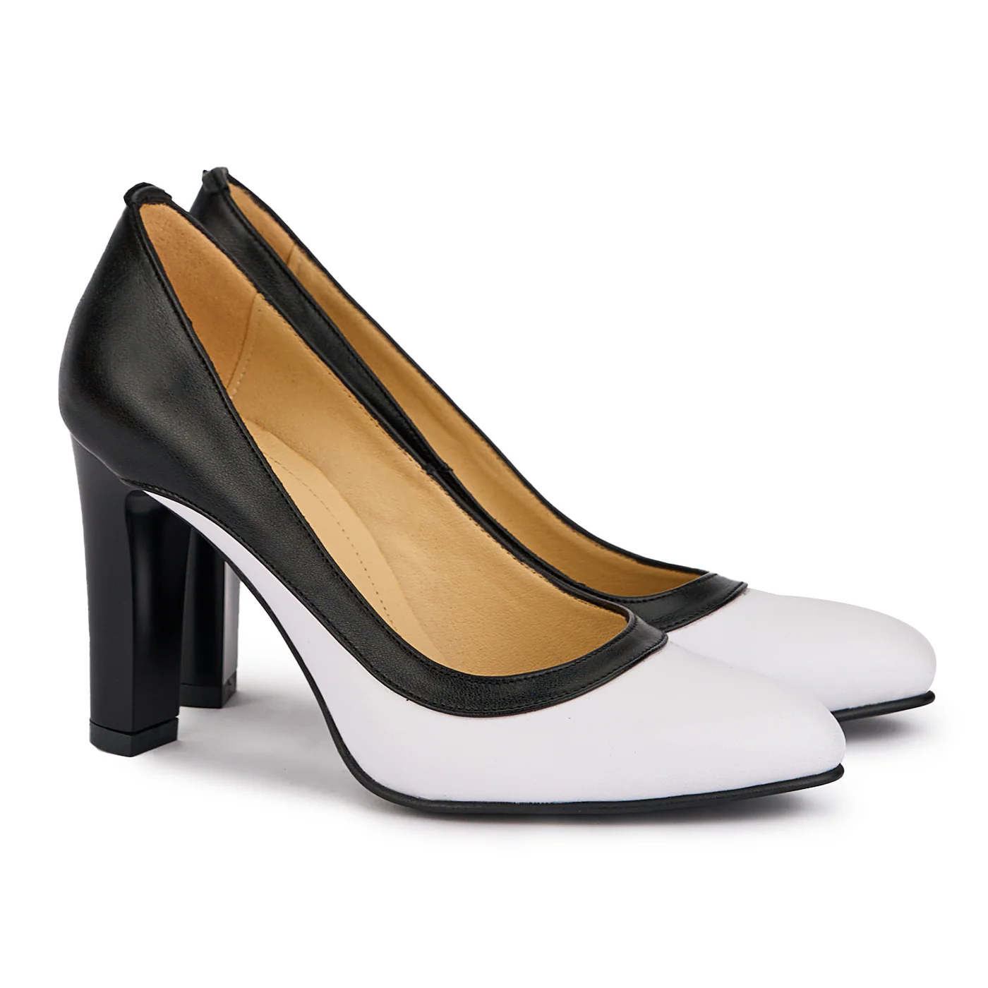 Pantofi dama din piele naturala multicolor cu toc gros 9.5 cm 16917 - Image 4
