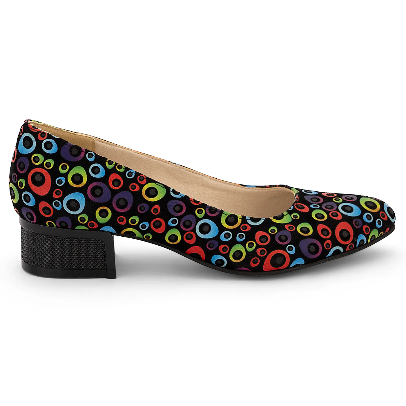 Pantofi dama din piele naturala multicolor cu toc mic 3.5 cm 14186