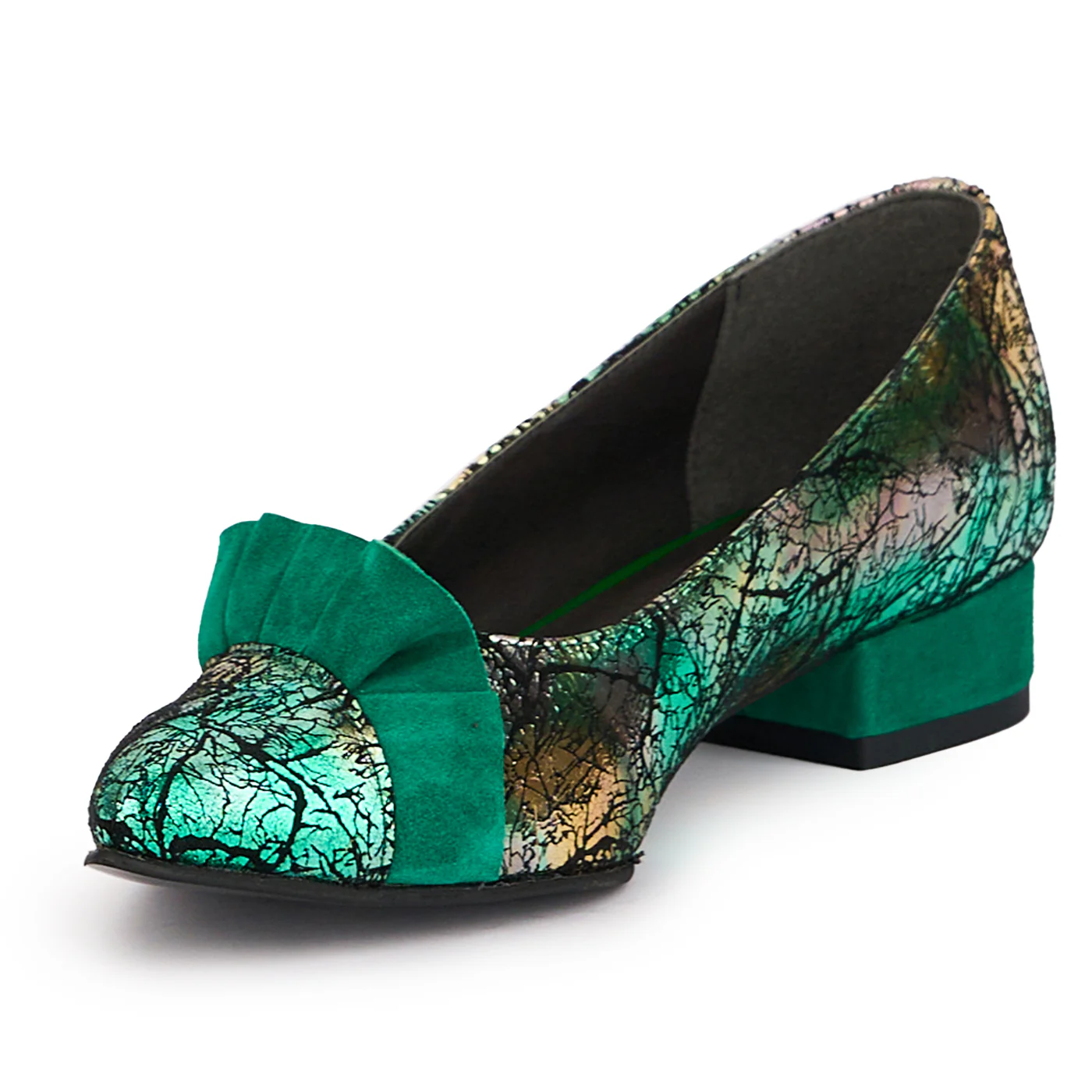 Pantofi dama din piele naturala multicolor cu toc mic 3 cm 16820 - Image 3