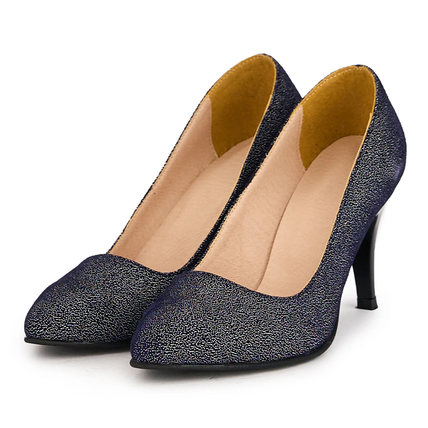 Pantofi dama din piele naturala multicolor cu toc subtire 8.5 cm 16659 - Image 3