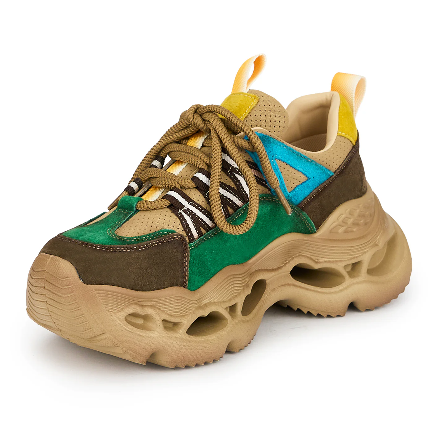 Pantofi dama din piele naturala multicolora cu talpa inalta 6 cm 19271 - Image 4