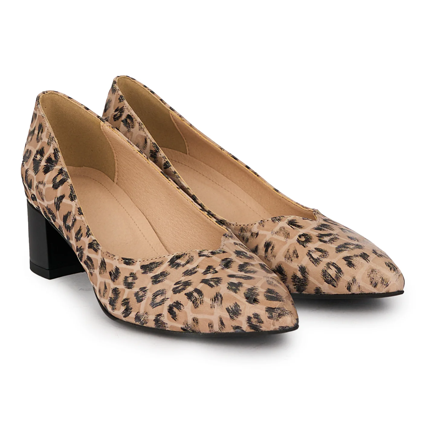 Pantofi dama din piele naturala multicolora cu toc gros 4.5 cm 18119 - Image 4