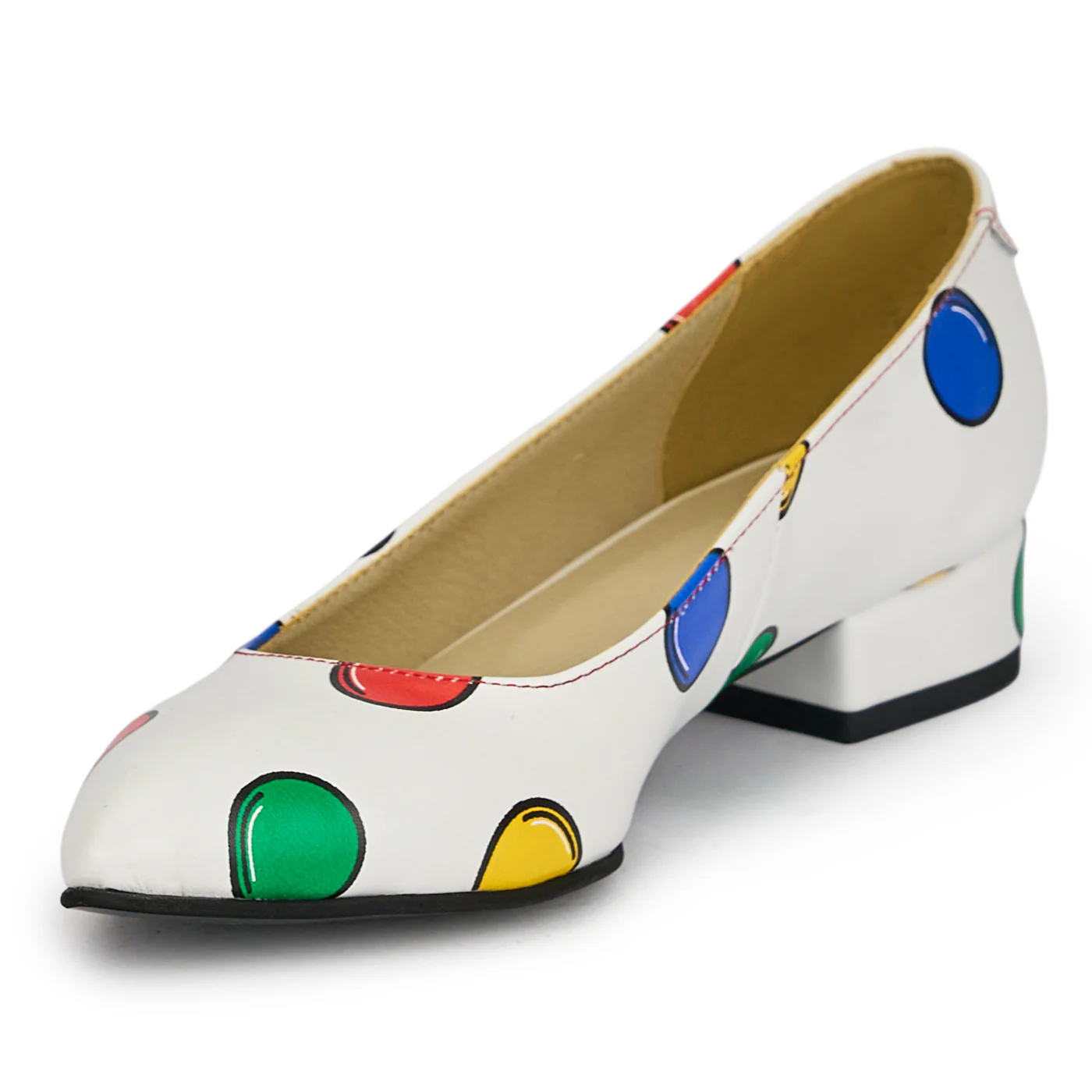 Pantofi dama din piele naturala multicolora cu toc mic 3 cm 18986 - Image 3