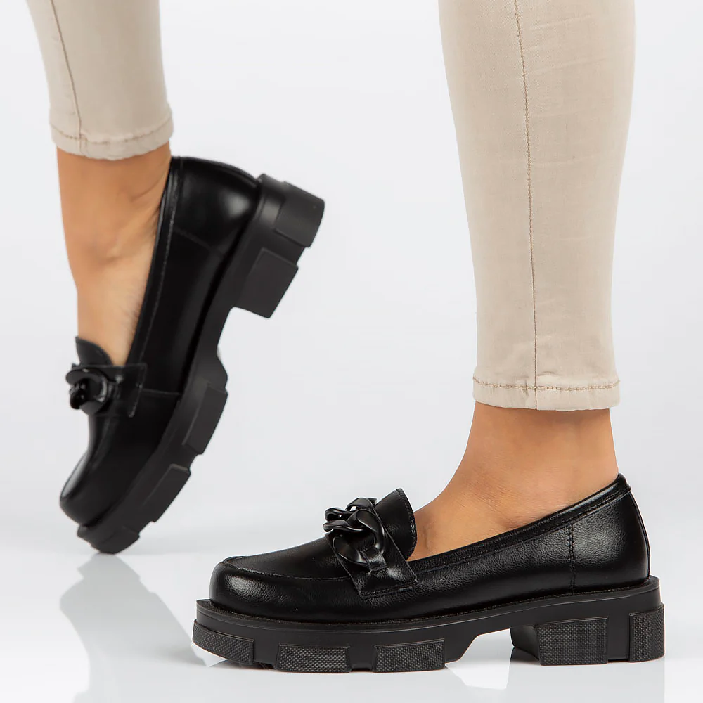 Pantofi dama din piele naturala neagra 13020 - Image 3