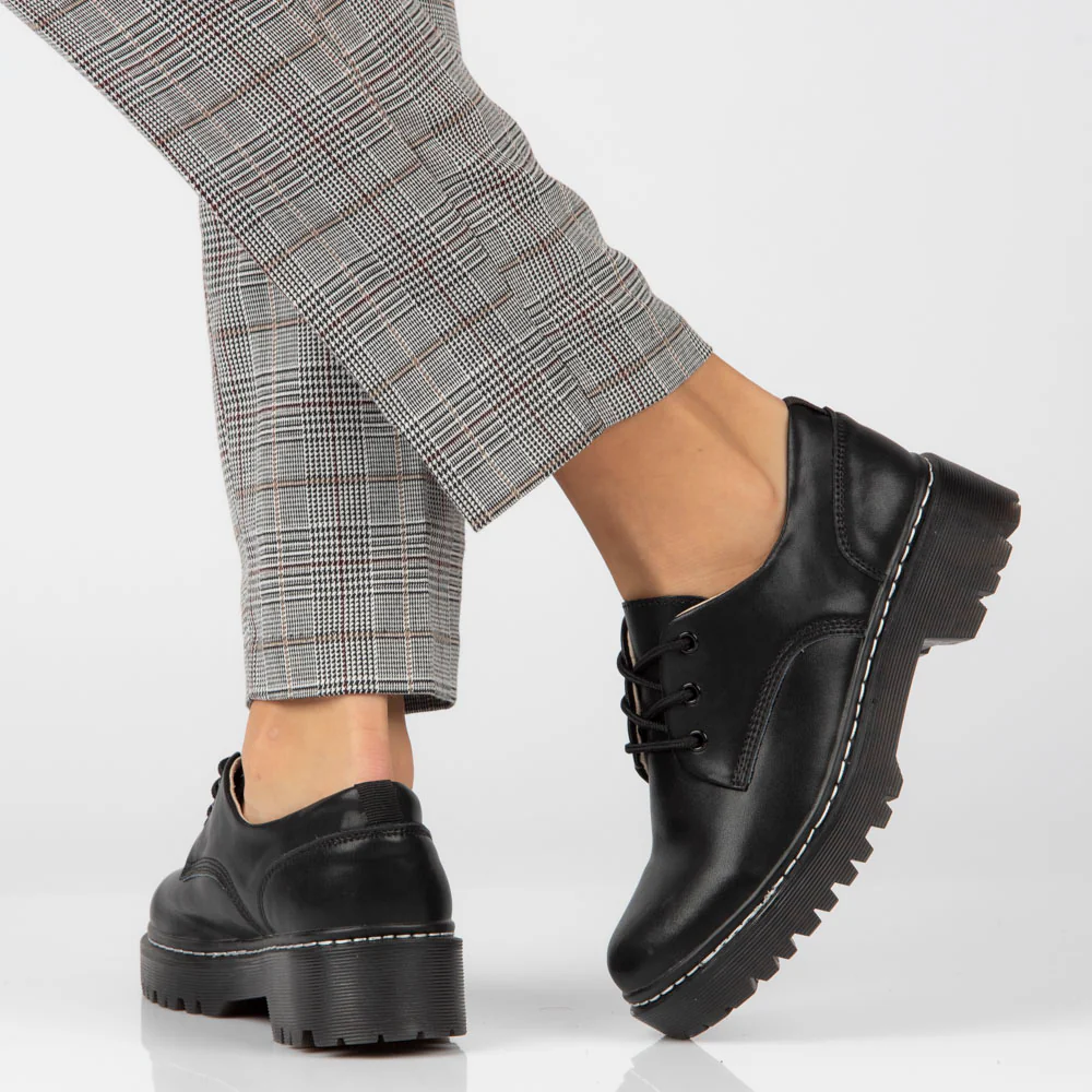 Pantofi dama din piele naturala neagra 13031