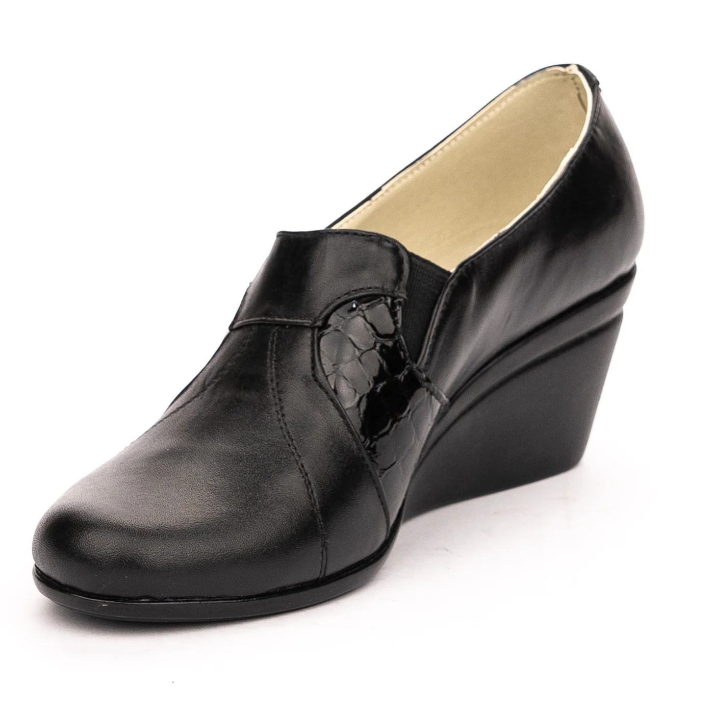 Pantofi dama din piele naturala neagra 13173 - Image 3