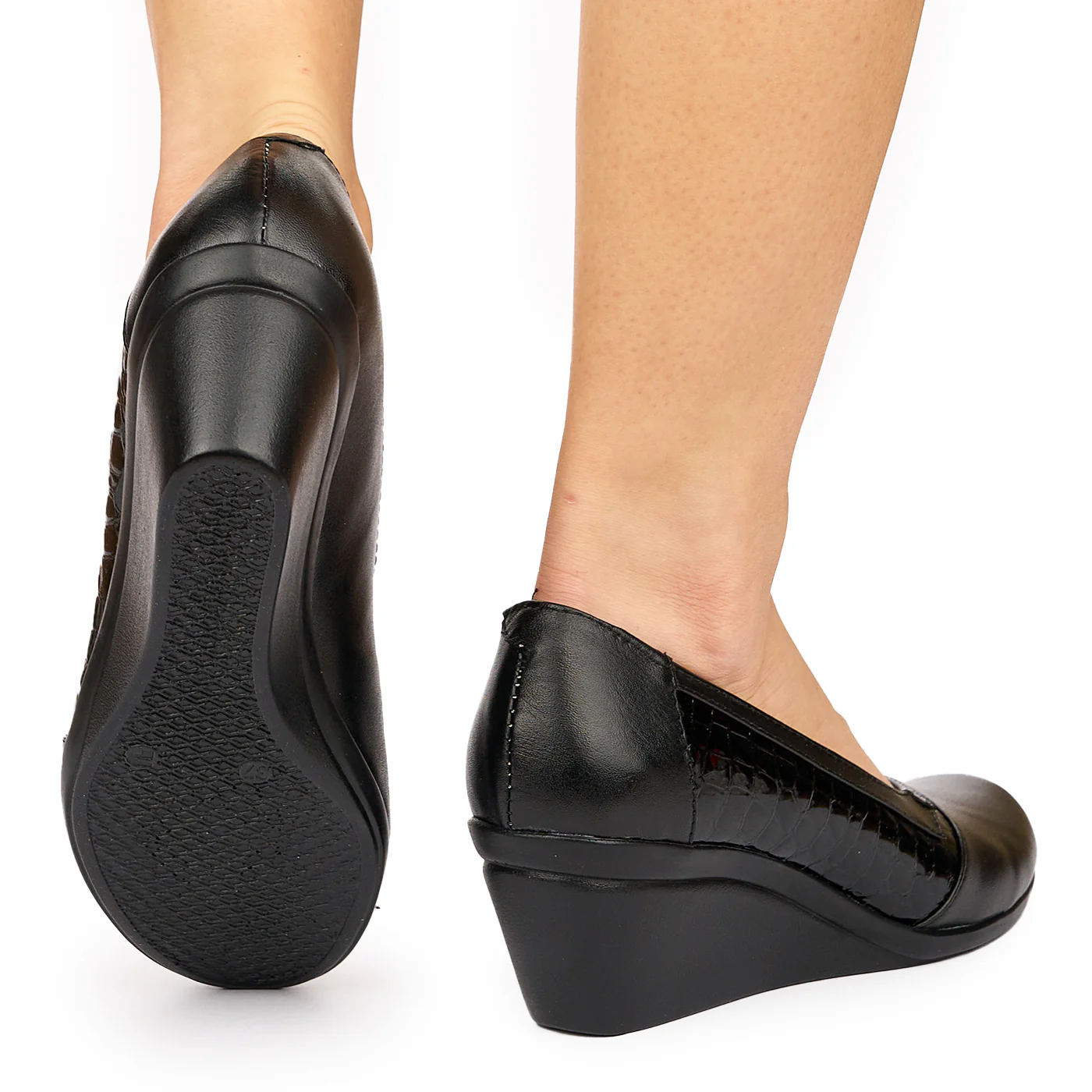 Pantofi dama din piele naturala neagra 1398 - Image 3