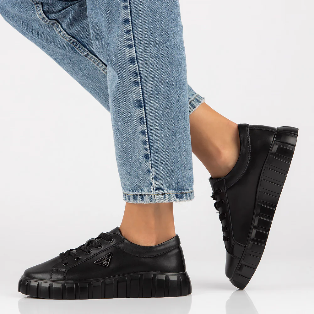 Pantofi dama din piele naturala neagra 14818 - Image 7