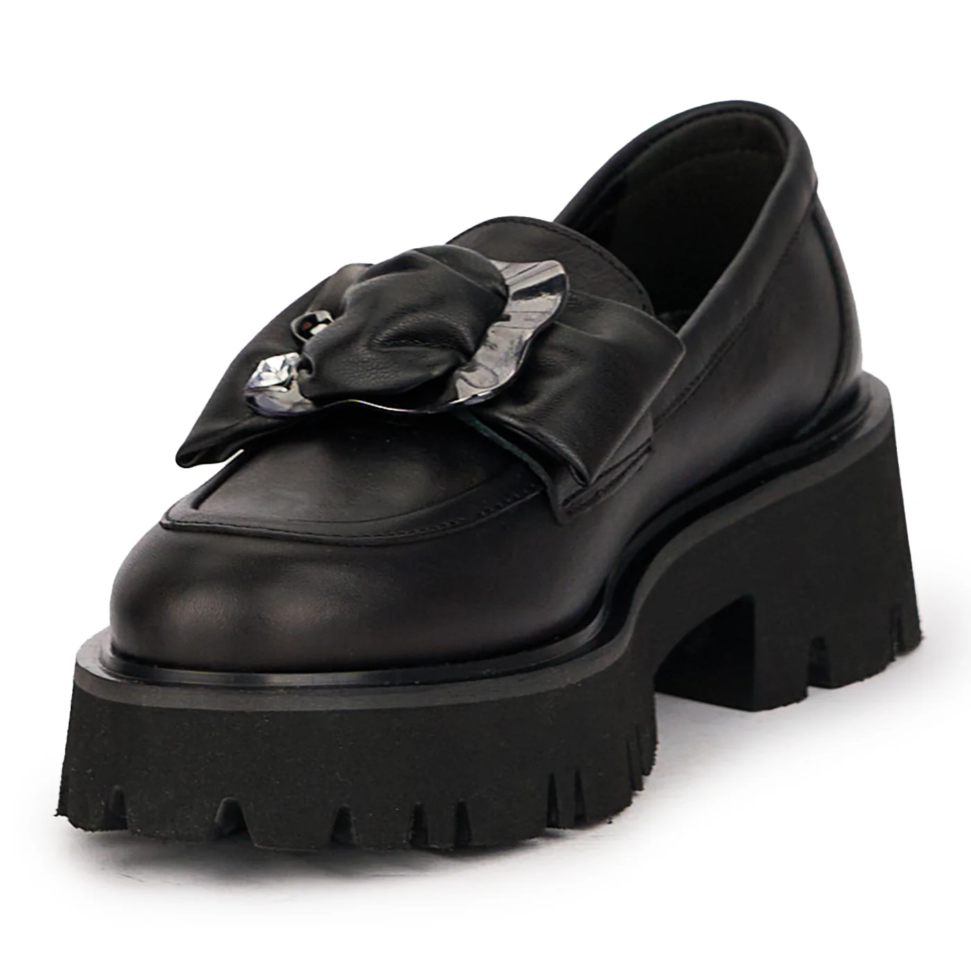 Pantofi dama din piele naturala neagra 15951 - Image 3