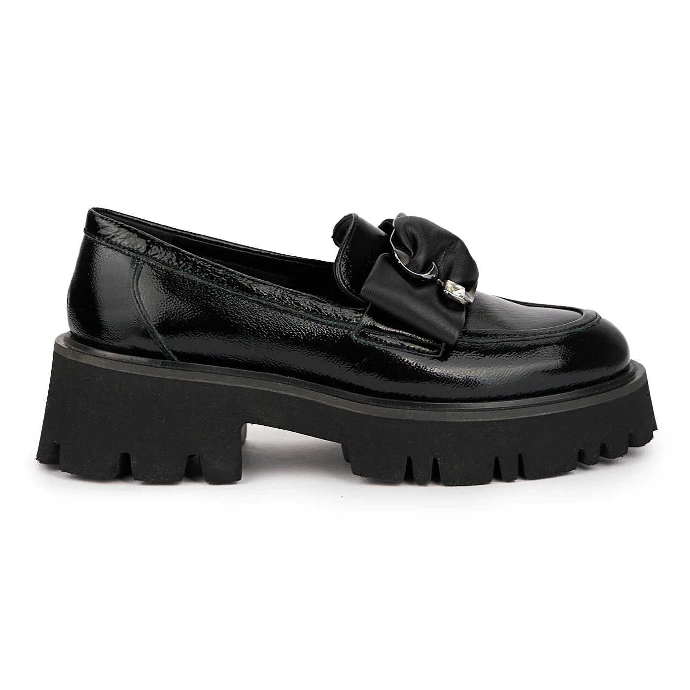 Pantofi dama din piele naturala neagra 15952