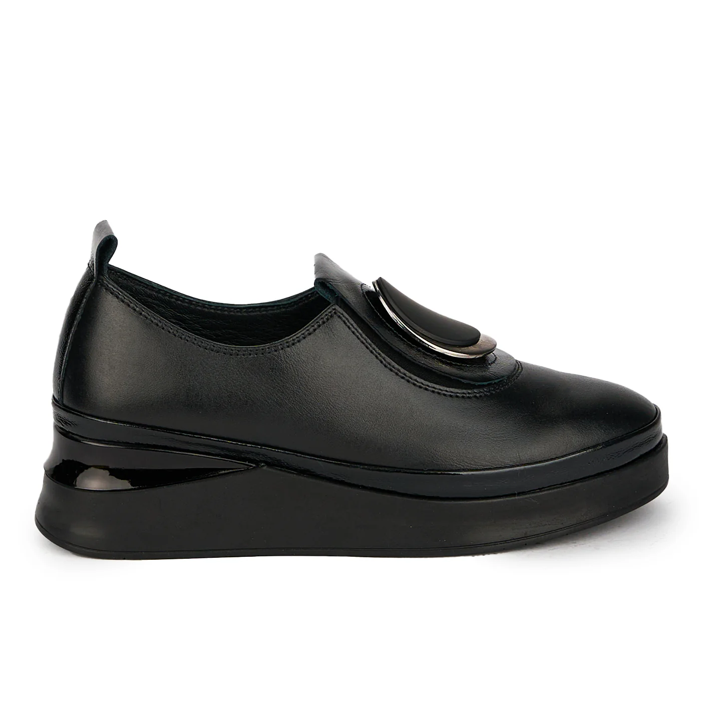 Pantofi dama din piele naturala neagra 17844