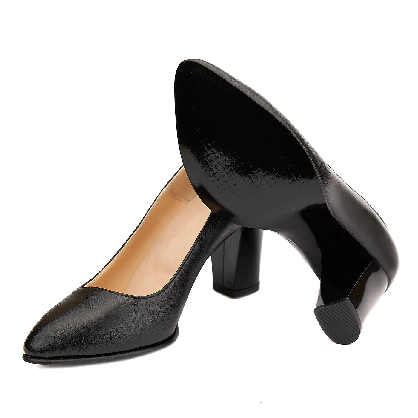 Pantofi dama din piele naturala neagra 4078 - Image 4