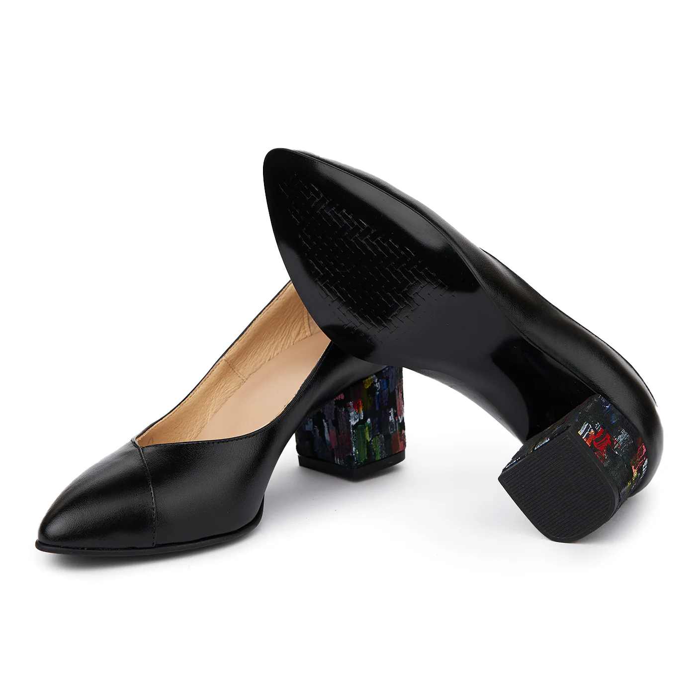 Pantofi dama din piele naturala neagra 4980 - Image 3