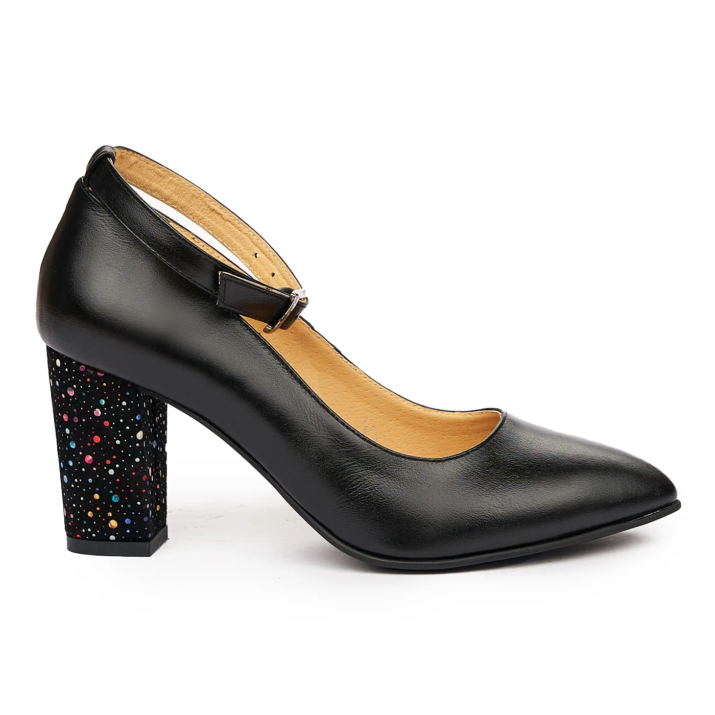 Pantofi dama din piele naturala neagra 9400