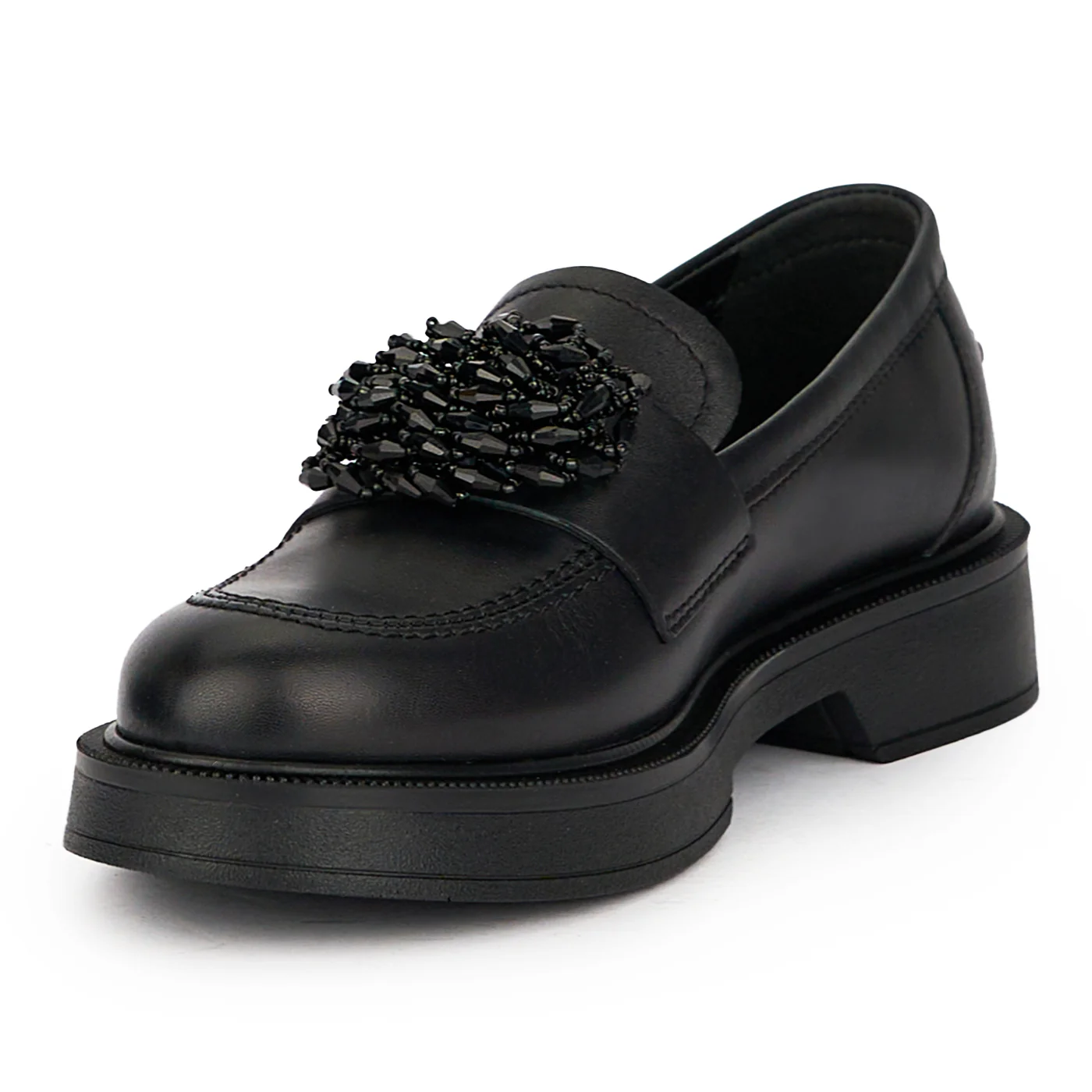 Pantofi dama din piele naturala neagra cu accesoriu 15837 - Image 3