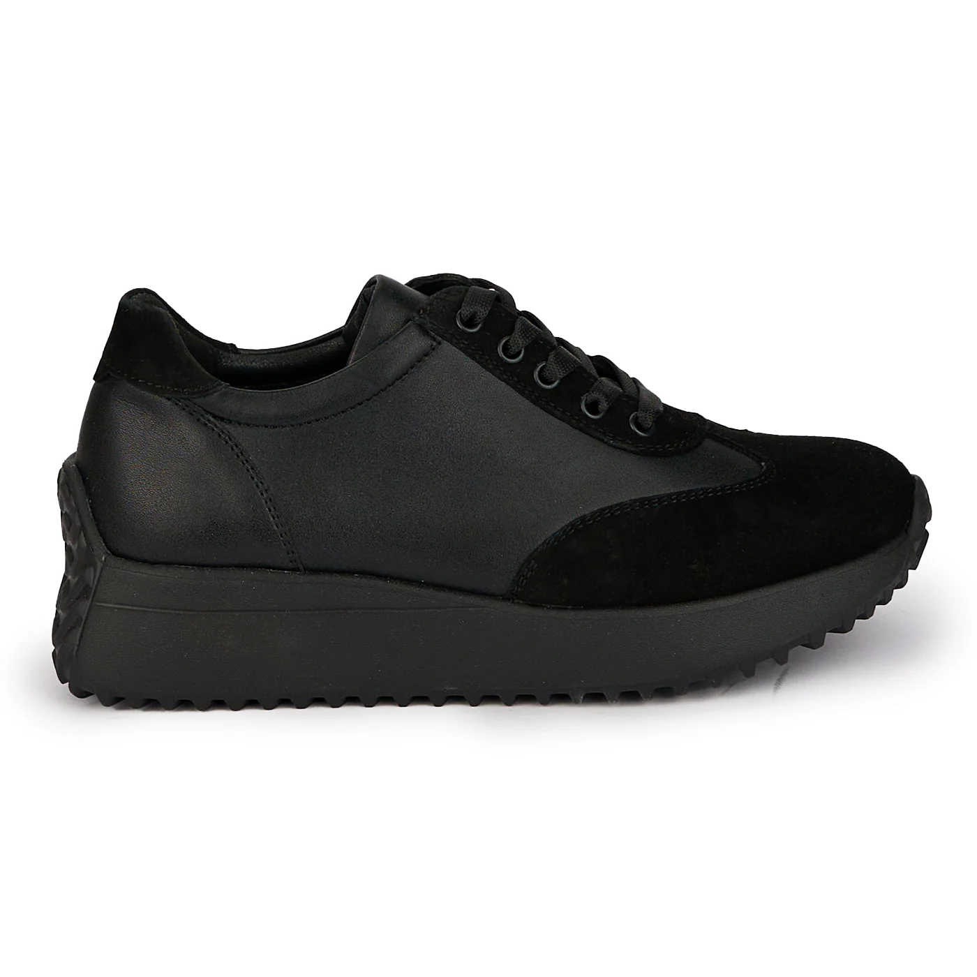 Pantofi dama din piele naturala neagra cu siret 18082