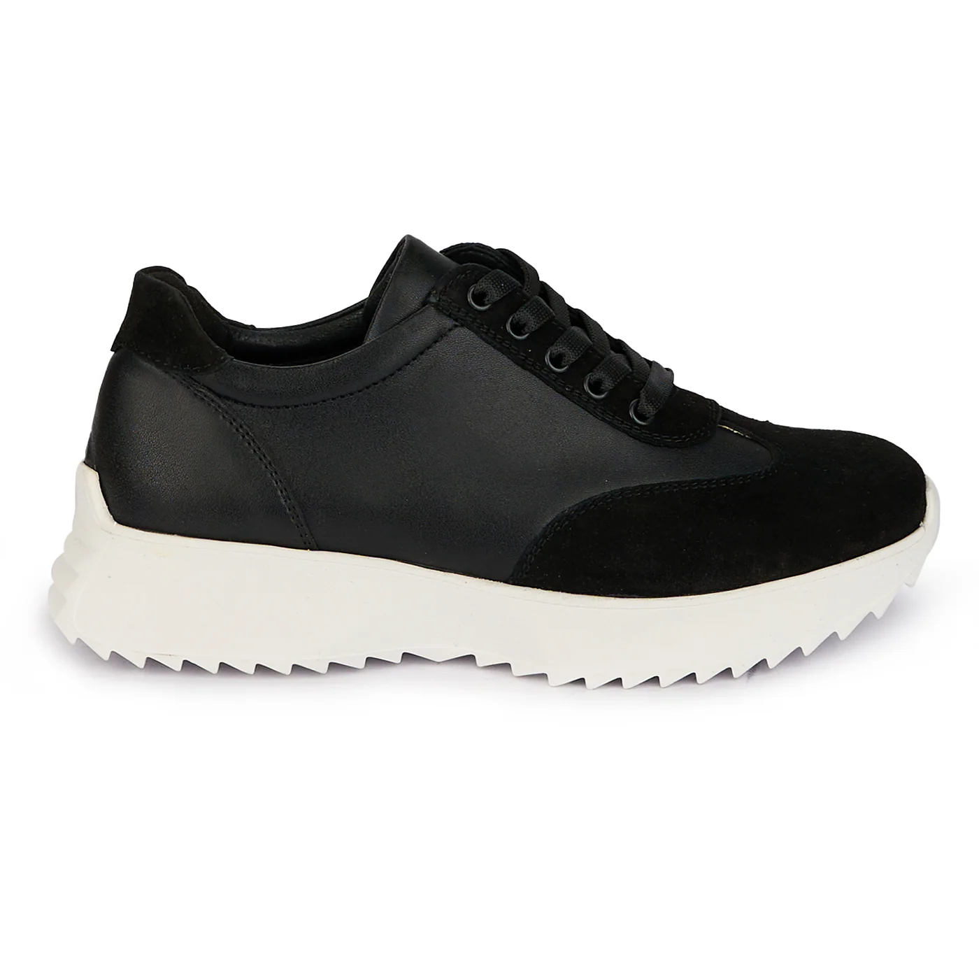 Pantofi dama din piele naturala neagra cu siret 18083