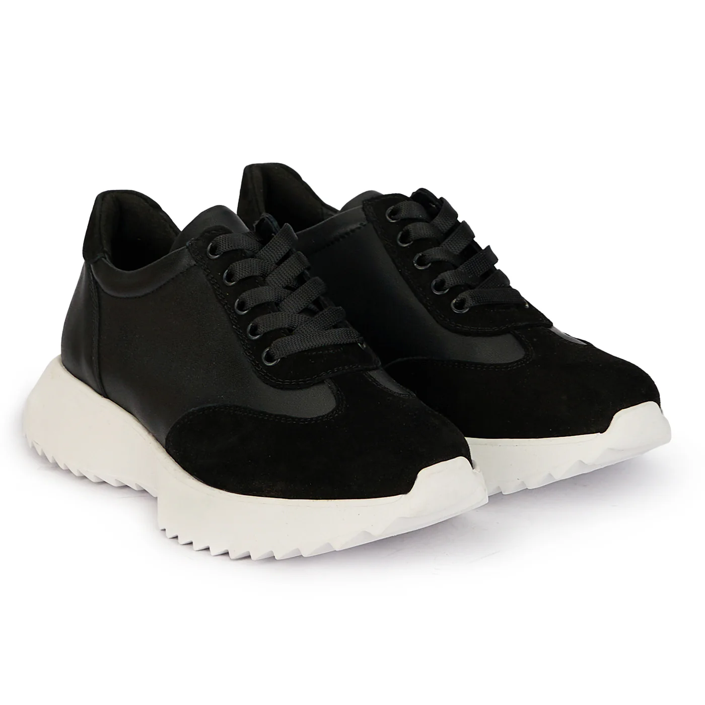 Pantofi dama din piele naturala neagra cu siret 18083 - Image 4
