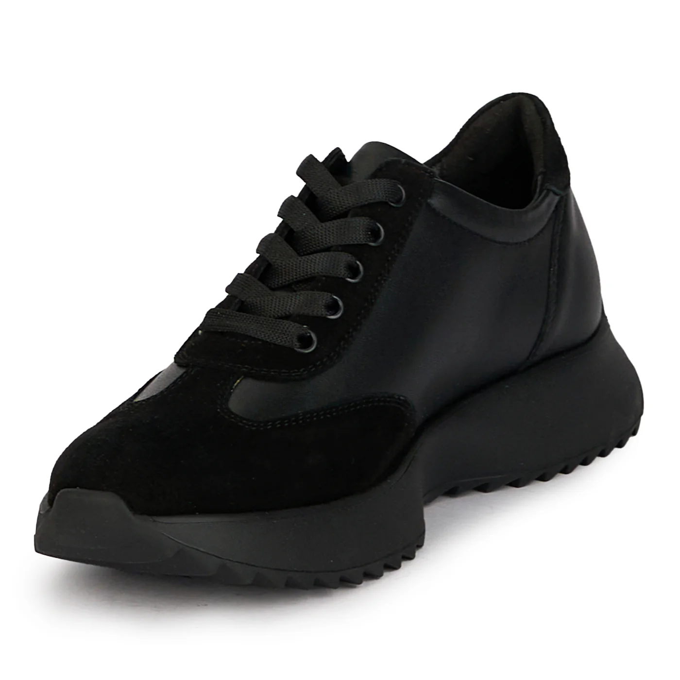 Pantofi dama din piele naturala neagra cu siret 18084 - Image 3