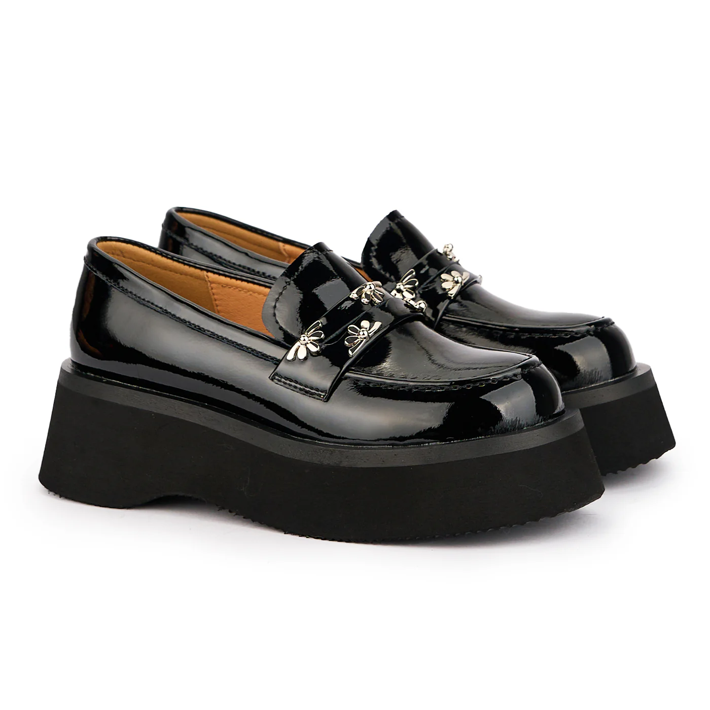 Pantofi dama din piele naturala neagra cu talpa inalta 16990 - Image 4
