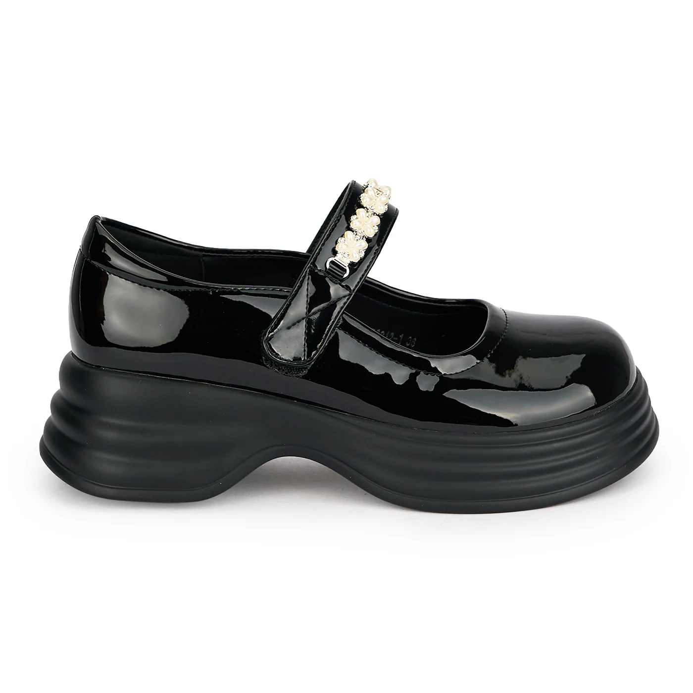 Pantofi dama din piele naturala neagra cu talpa inalta 5 cm 19596