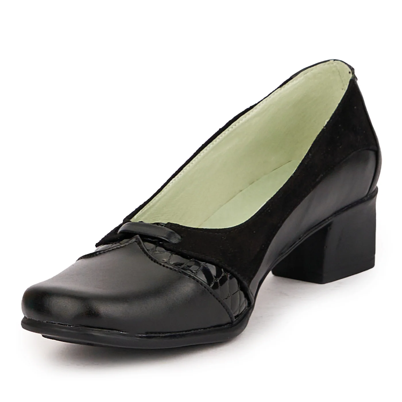Pantofi dama din piele naturala neagra cu toc 4 cm 16883 - Image 3