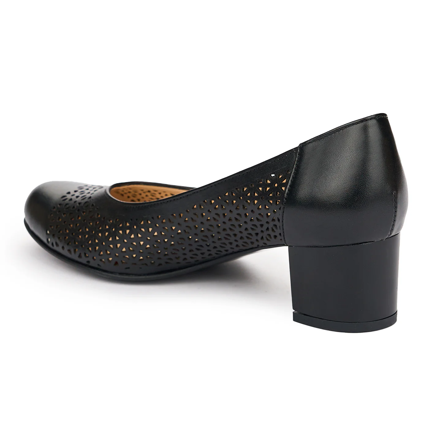 Pantofi dama din piele naturala neagra cu toc 5cm 12989 - Image 2