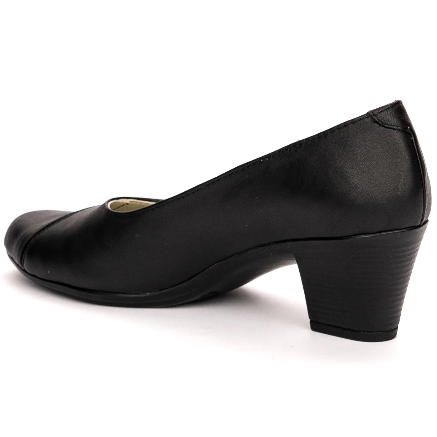Pantofi dama din piele naturala neagra cu toc 6 cm 13506 - Image 2