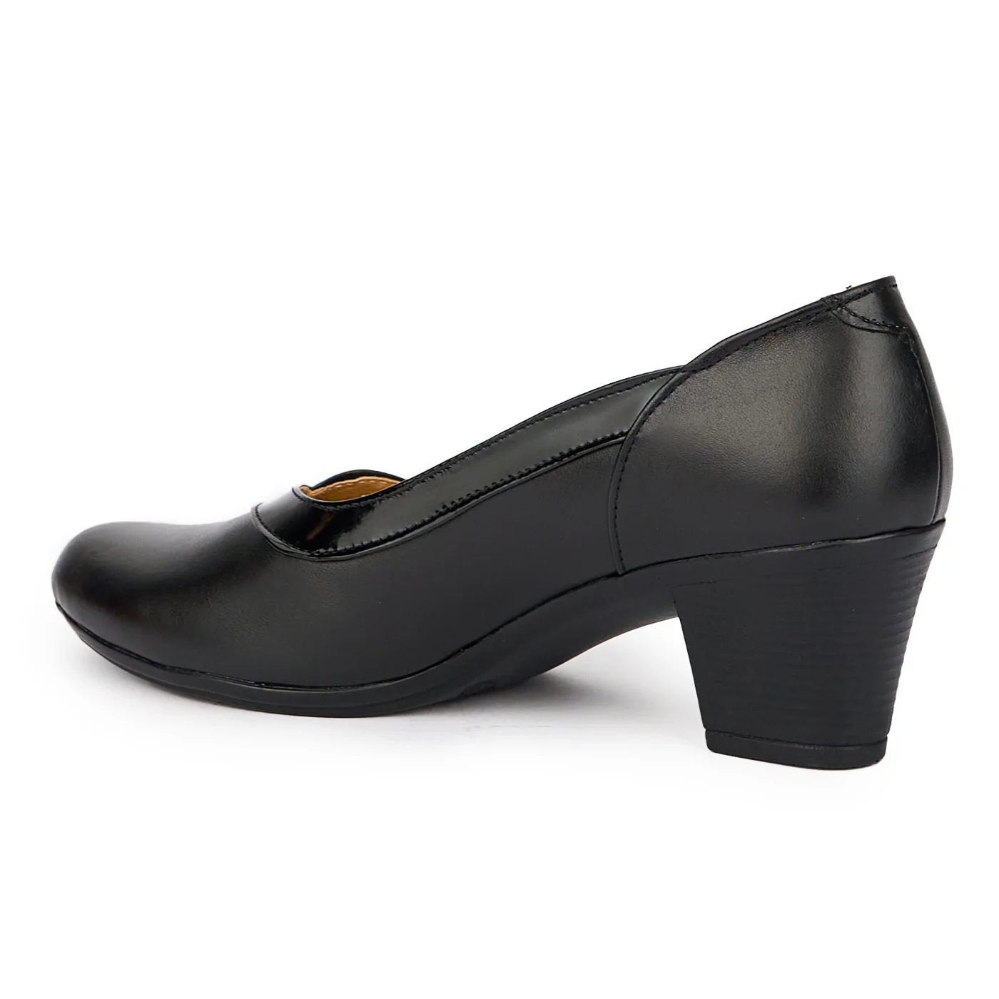 Pantofi dama din piele naturala neagra cu toc 6 cm 15326 - Image 2