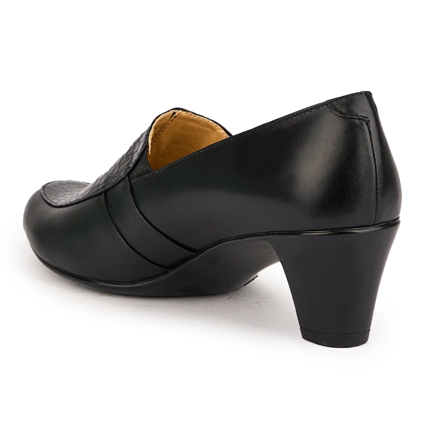 Pantofi dama din piele naturala neagra cu toc 6 cm 16879 - Image 2