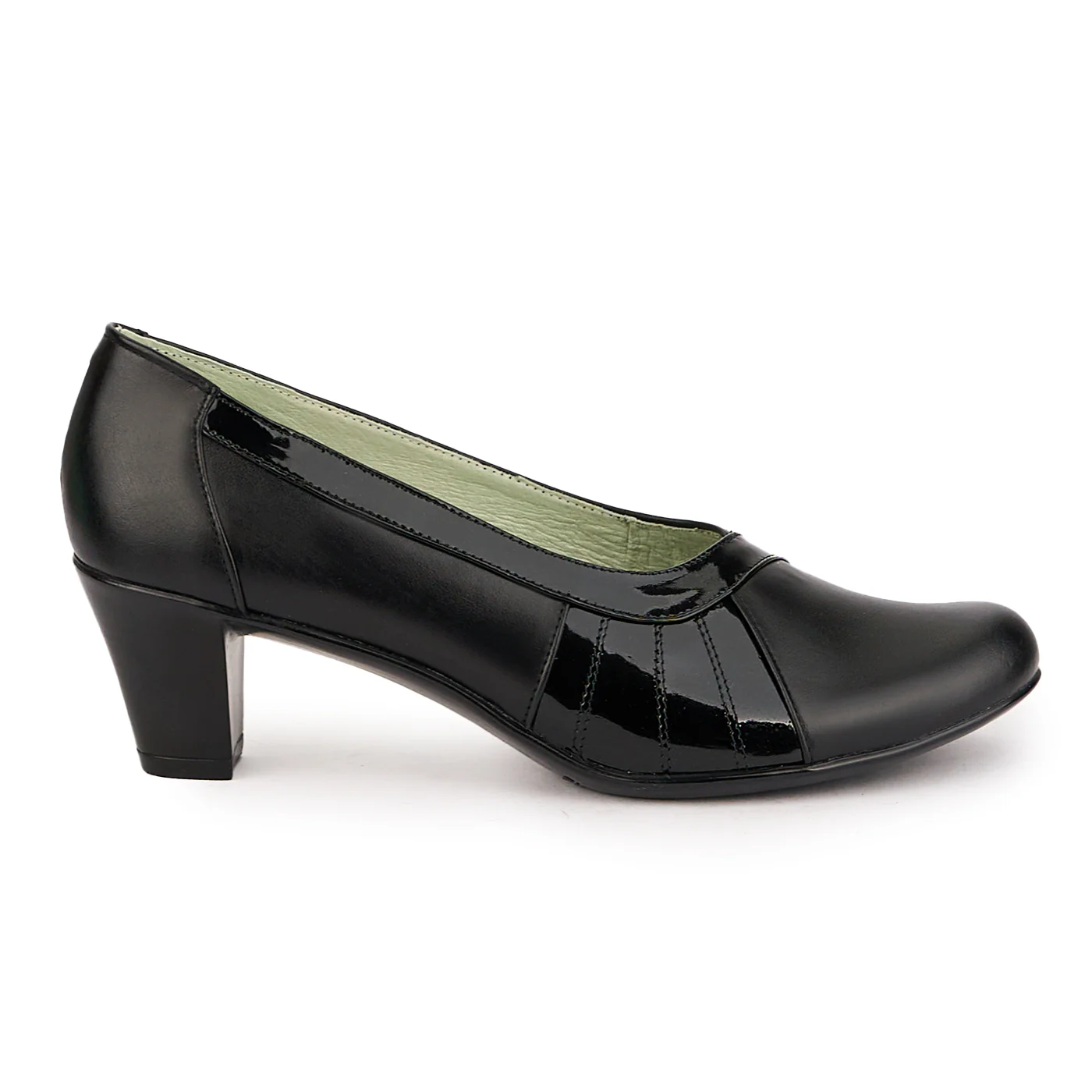 Pantofi dama din piele naturala neagra cu toc 6 cm 16881