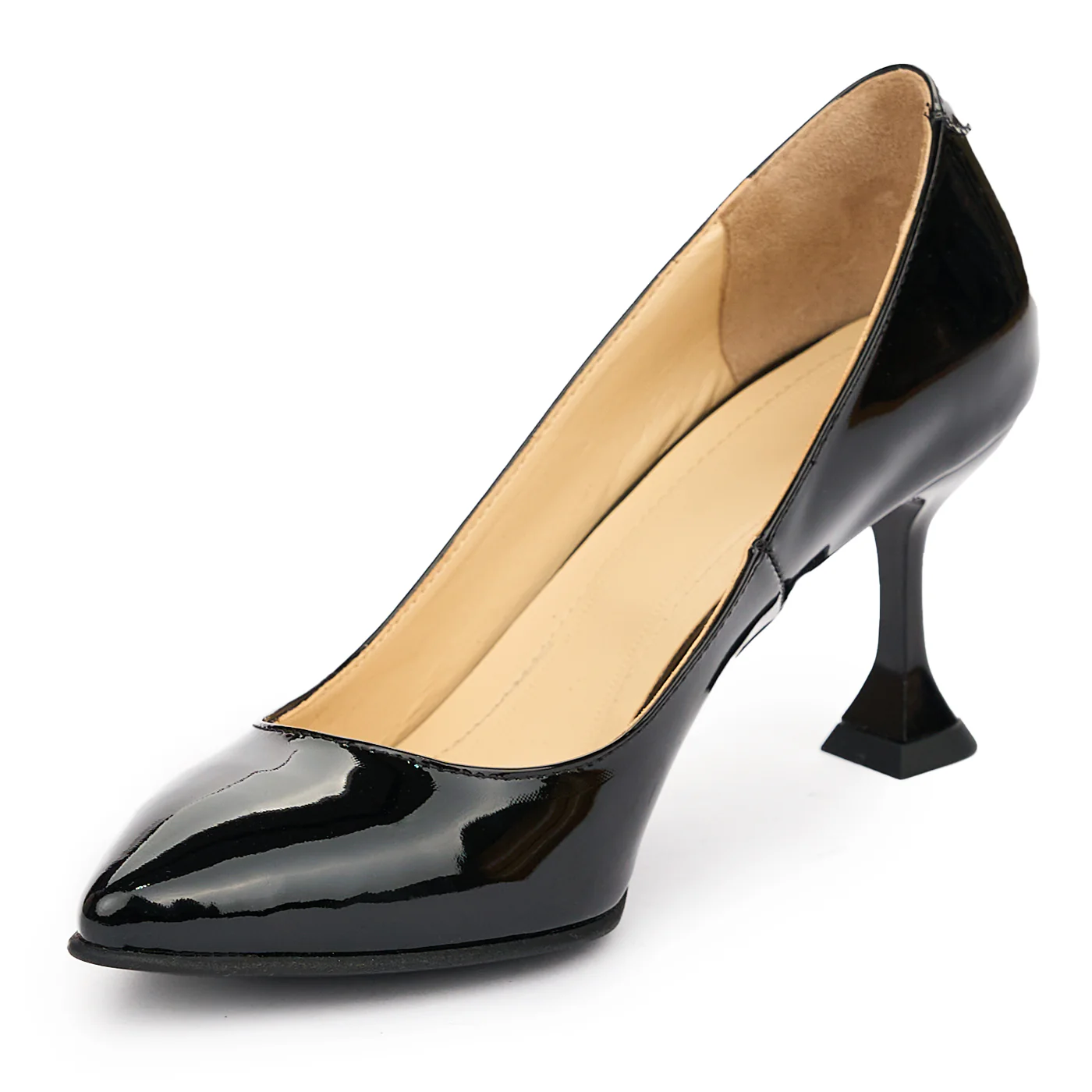 Pantofi dama din piele naturala neagra cu toc 7 cm 12992 - Image 3