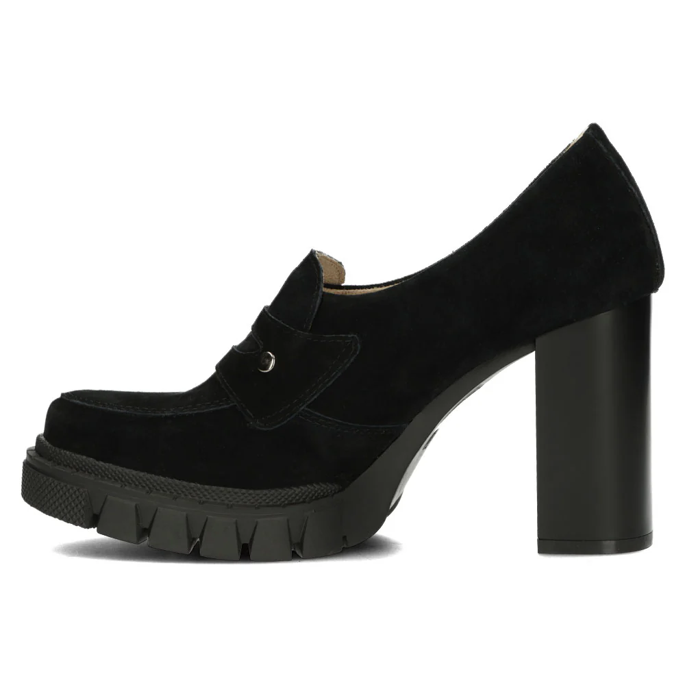 Pantofi dama din piele naturala neagra cu toc de 10cm 13142 - Image 3