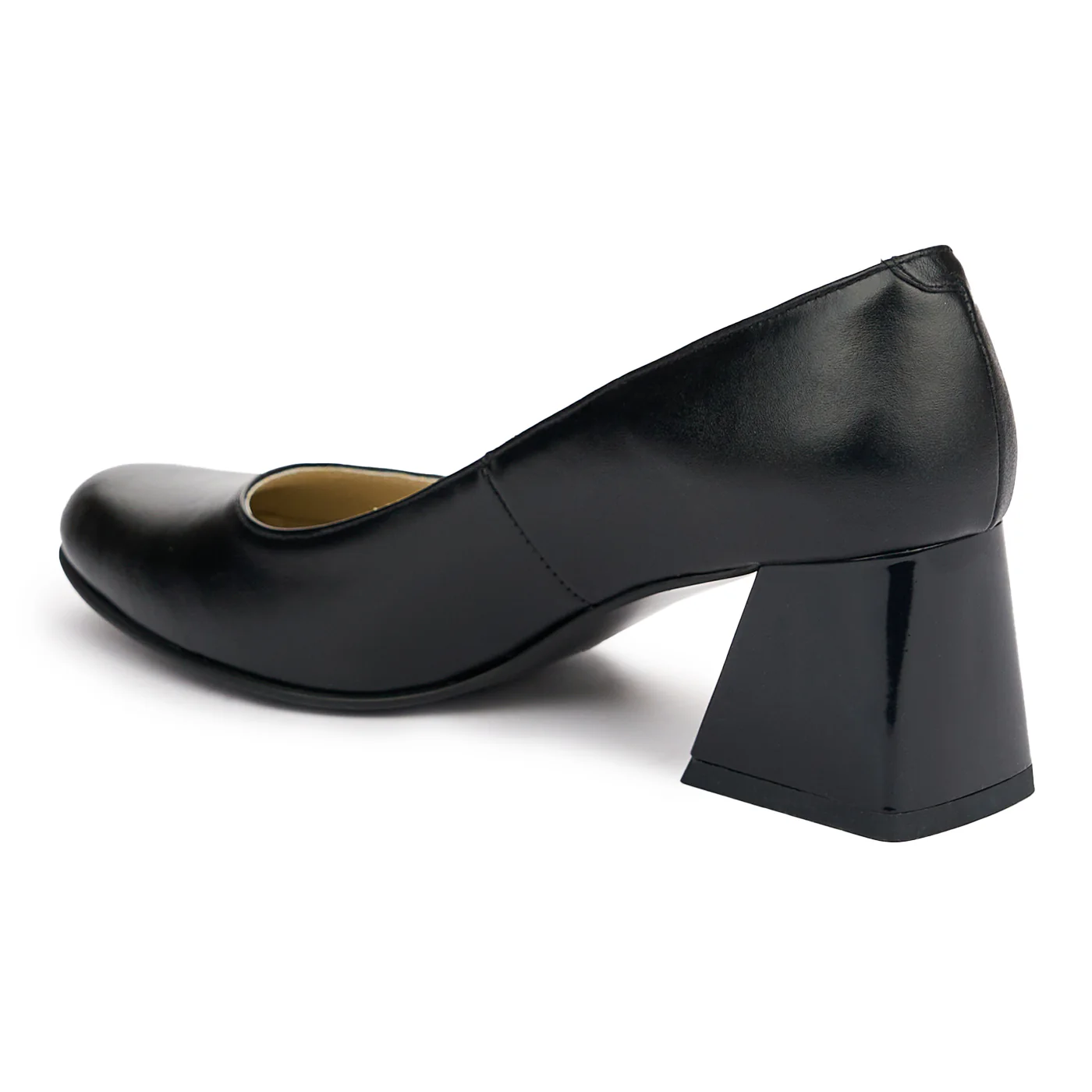 Pantofi dama din piele naturala neagra cu toc de 6cm 13114 - Image 2