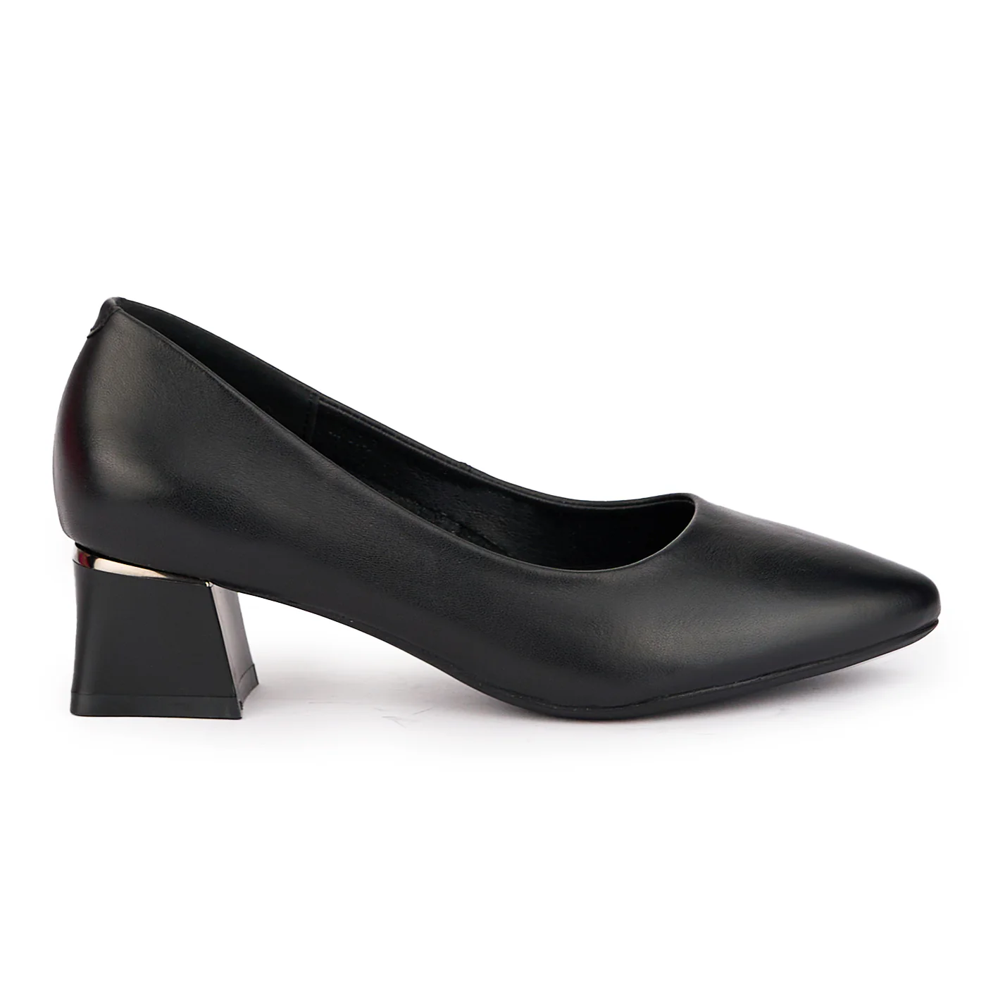 Pantofi dama din piele naturala neagra cu toc gros 4.5 cm 16836 - Image 2